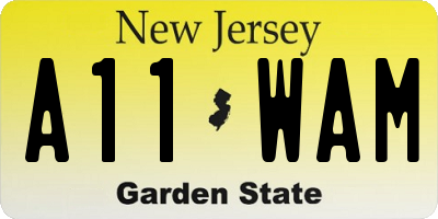 NJ license plate A11WAM