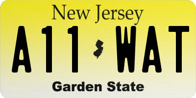 NJ license plate A11WAT