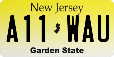 NJ license plate A11WAU