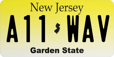 NJ license plate A11WAV
