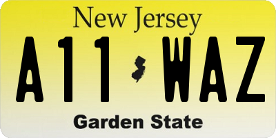 NJ license plate A11WAZ