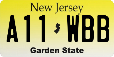 NJ license plate A11WBB