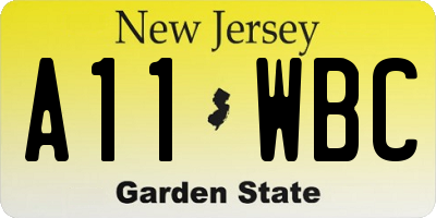 NJ license plate A11WBC