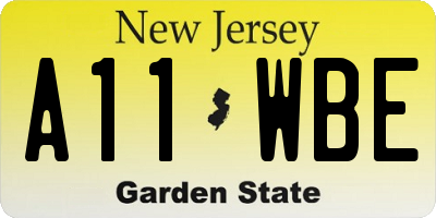 NJ license plate A11WBE