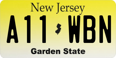 NJ license plate A11WBN