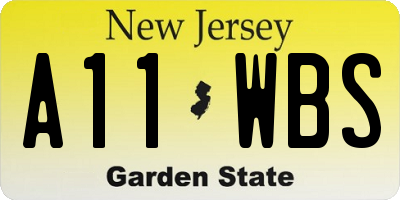 NJ license plate A11WBS