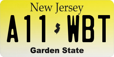 NJ license plate A11WBT