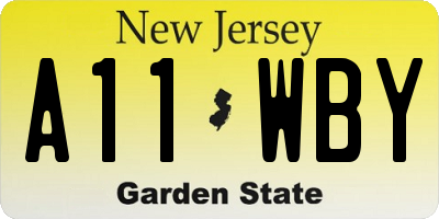 NJ license plate A11WBY