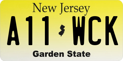 NJ license plate A11WCK