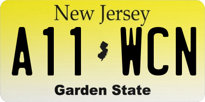 NJ license plate A11WCN