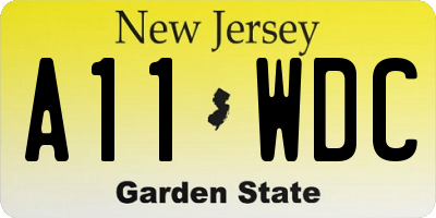 NJ license plate A11WDC