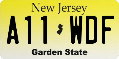 NJ license plate A11WDF
