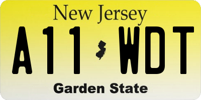 NJ license plate A11WDT