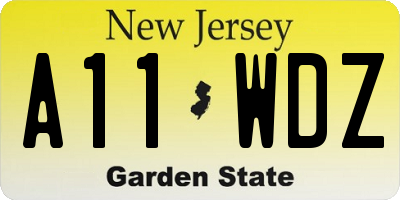 NJ license plate A11WDZ