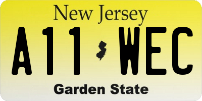 NJ license plate A11WEC