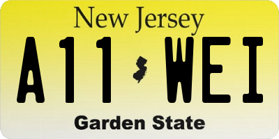 NJ license plate A11WEI