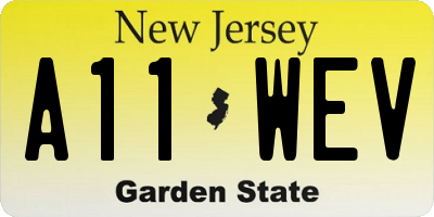 NJ license plate A11WEV