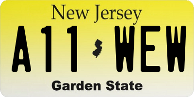 NJ license plate A11WEW