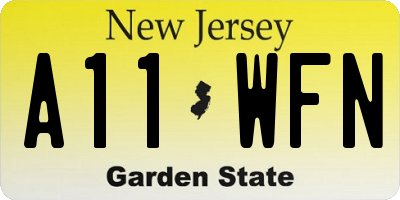 NJ license plate A11WFN