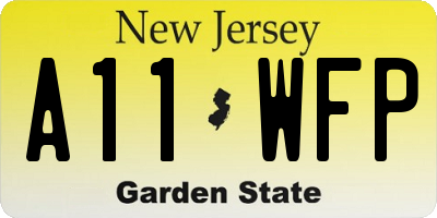 NJ license plate A11WFP