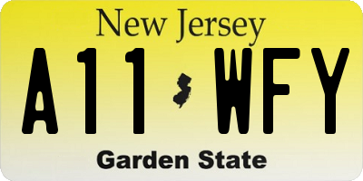 NJ license plate A11WFY