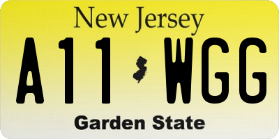NJ license plate A11WGG
