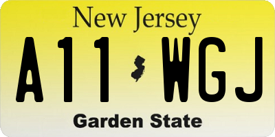 NJ license plate A11WGJ