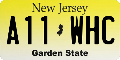 NJ license plate A11WHC
