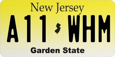 NJ license plate A11WHM