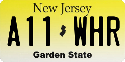 NJ license plate A11WHR