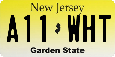 NJ license plate A11WHT