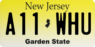 NJ license plate A11WHU