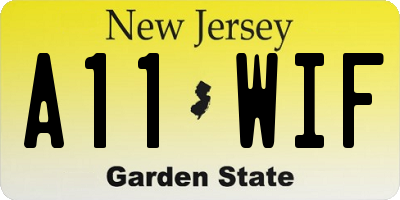 NJ license plate A11WIF