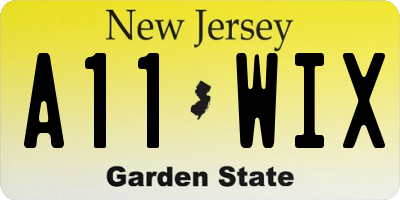 NJ license plate A11WIX