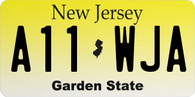 NJ license plate A11WJA