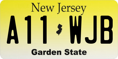 NJ license plate A11WJB