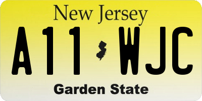 NJ license plate A11WJC
