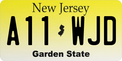 NJ license plate A11WJD