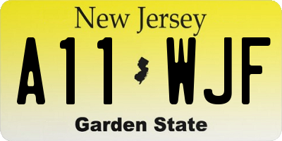 NJ license plate A11WJF