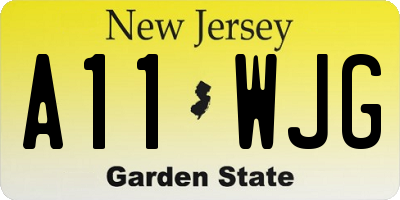 NJ license plate A11WJG