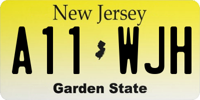 NJ license plate A11WJH