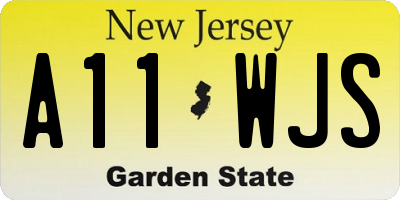 NJ license plate A11WJS