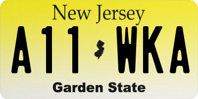 NJ license plate A11WKA