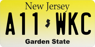 NJ license plate A11WKC