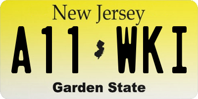 NJ license plate A11WKI