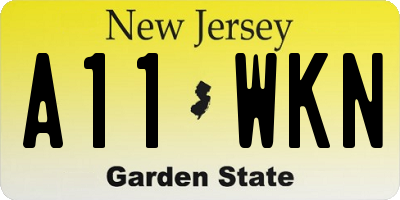 NJ license plate A11WKN
