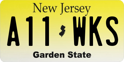 NJ license plate A11WKS