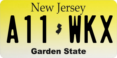 NJ license plate A11WKX