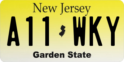 NJ license plate A11WKY