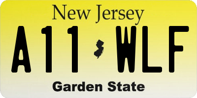 NJ license plate A11WLF